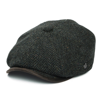 Failsworth Hats Shelby Herringbone British Wool Newsboy Cap - Forest