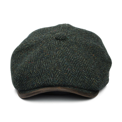 Failsworth Hats Shelby Herringbone British Wool Newsboy Cap - Forest