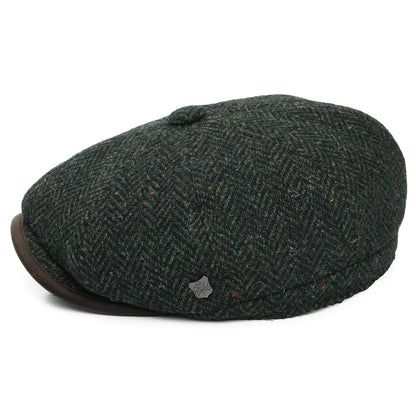 Failsworth Hats Shelby Herringbone British Wool Newsboy Cap - Forest