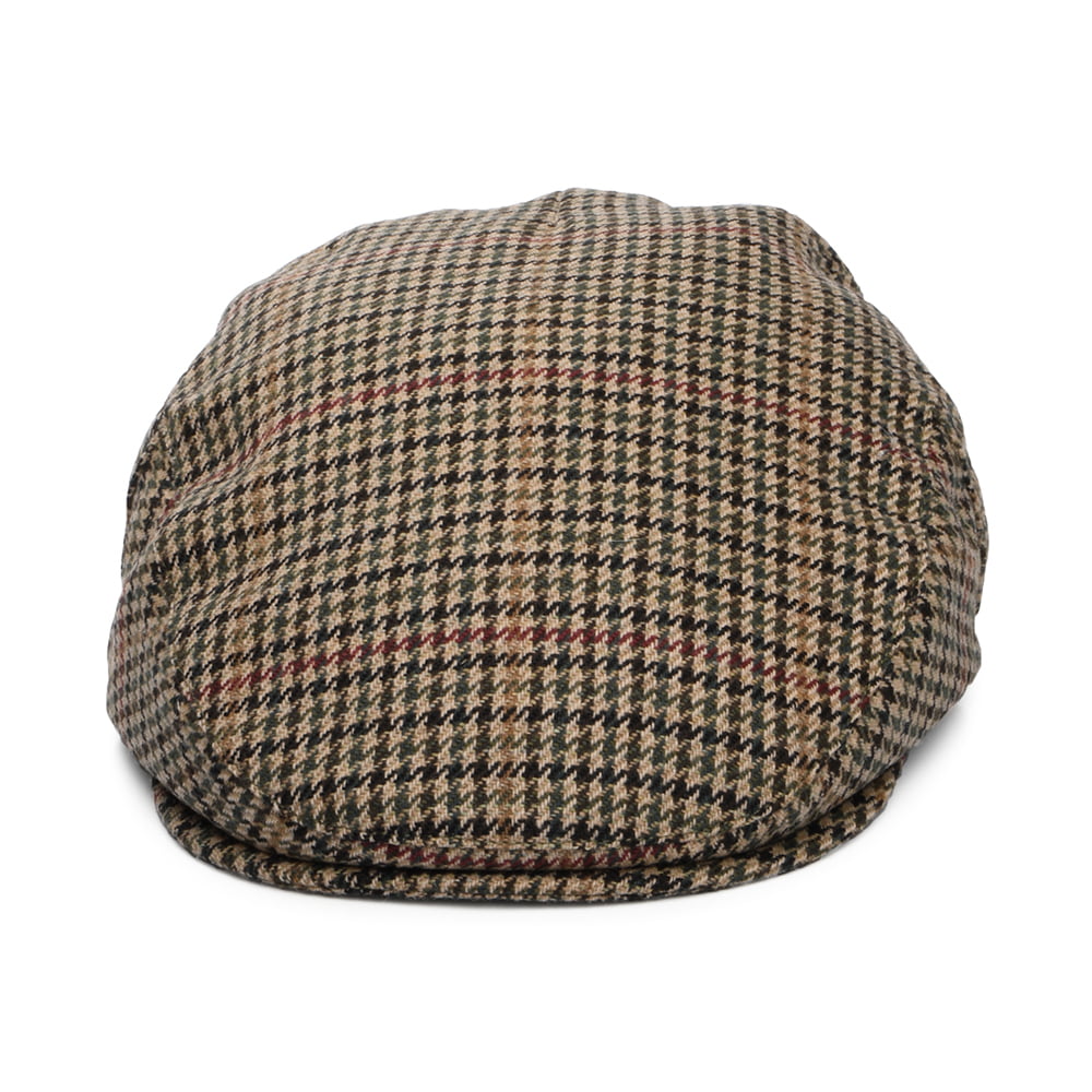 Failsworth Hats Norwich Houndstooth Wool Tweed Flat Cap - Sand-Multi