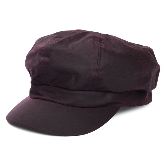 Failsworth Hats British Waxed Cotton Baker Boy Cap - Merlot