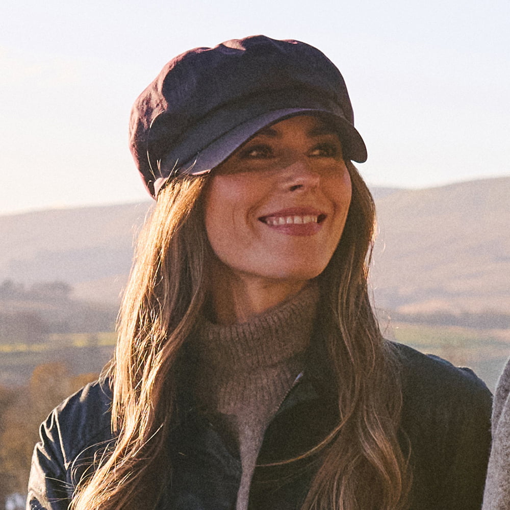 Failsworth Hats British Waxed Cotton Baker Boy Cap - Merlot