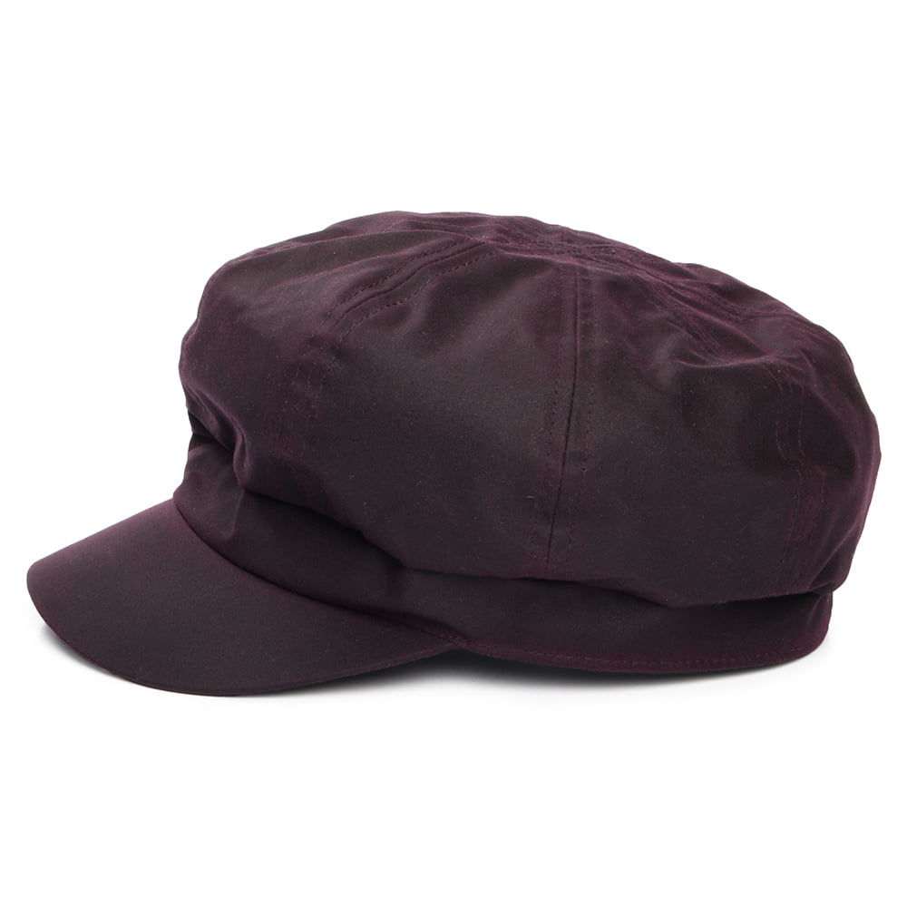 Failsworth Hats British Waxed Cotton Baker Boy Cap - Merlot