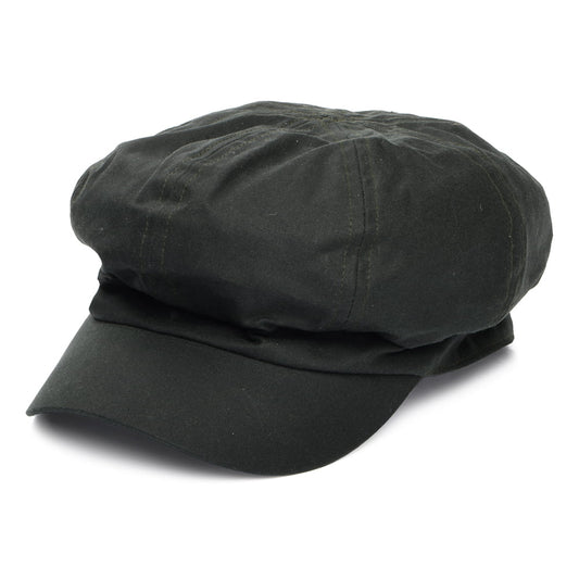 Failsworth Hats British Waxed Cotton Baker Boy Cap - Olive