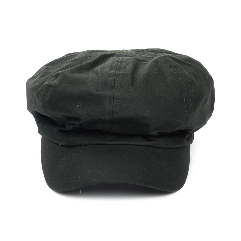 Failsworth Hats British Waxed Cotton Baker Boy Cap - Olive
