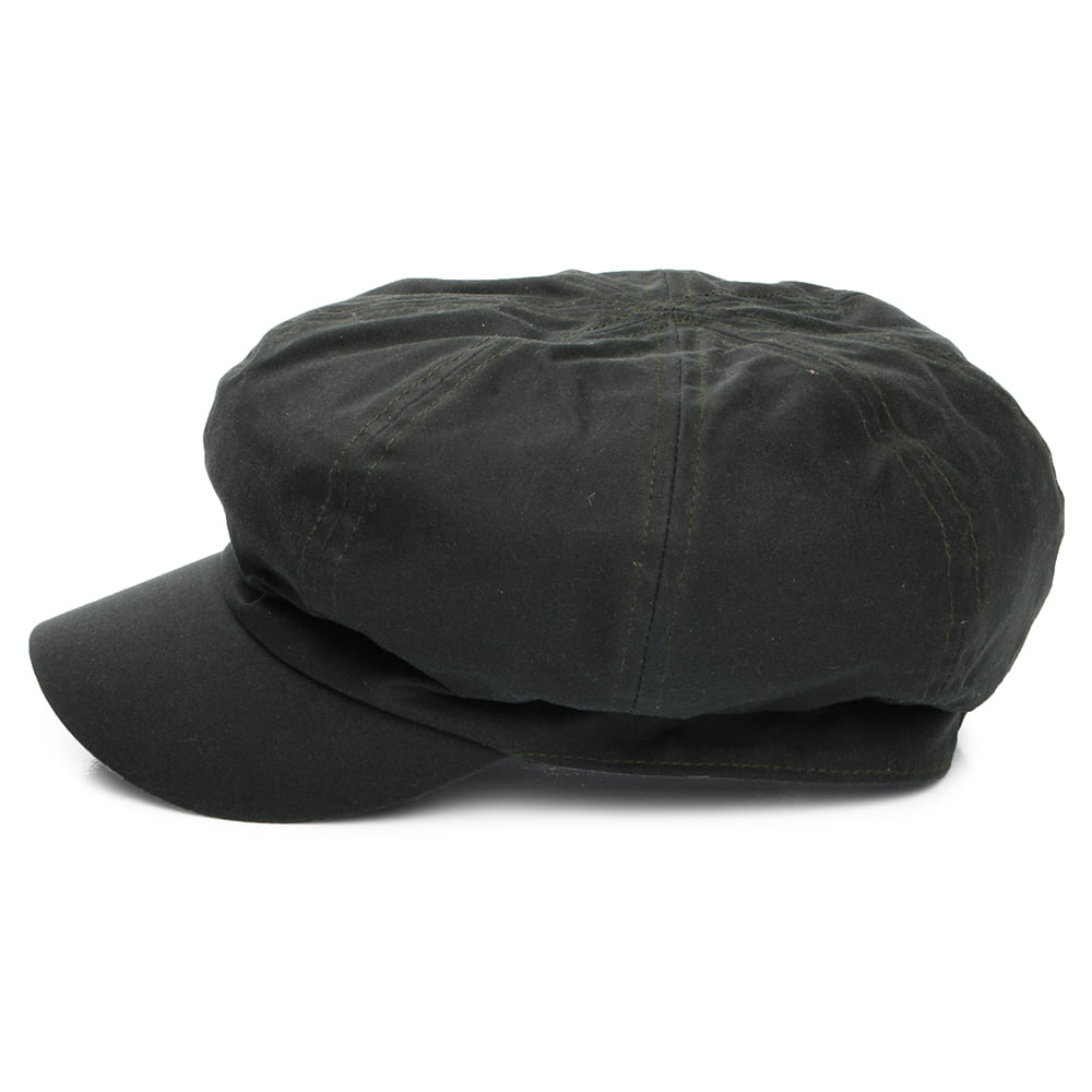 Failsworth Hats British Waxed Cotton Baker Boy Cap - Olive