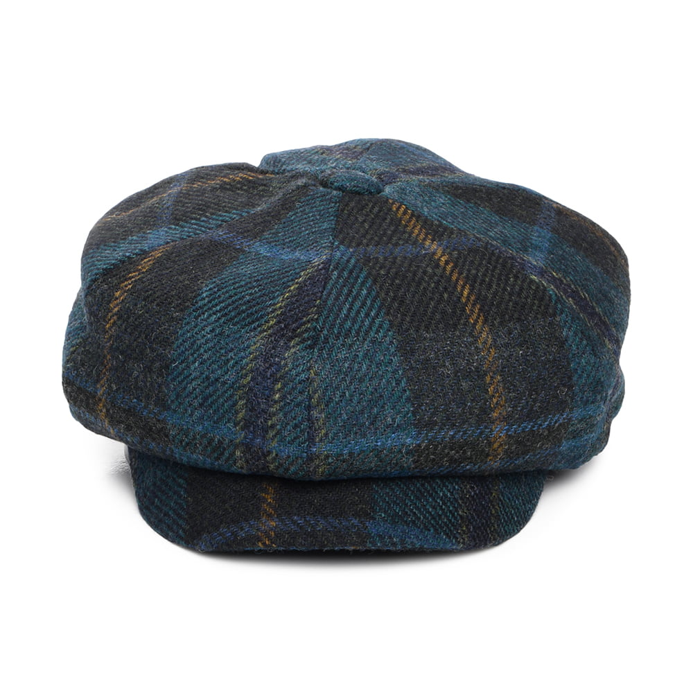Failsworth Hats British Wool Tartan Newsboy Cap - Cyan-Multi