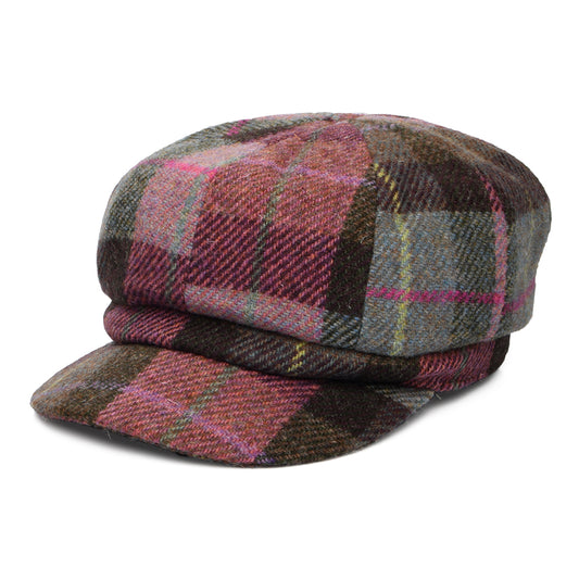Failsworth Hats HARRIS TWEED Gabby Baker Boy Cap - Pink-Moss