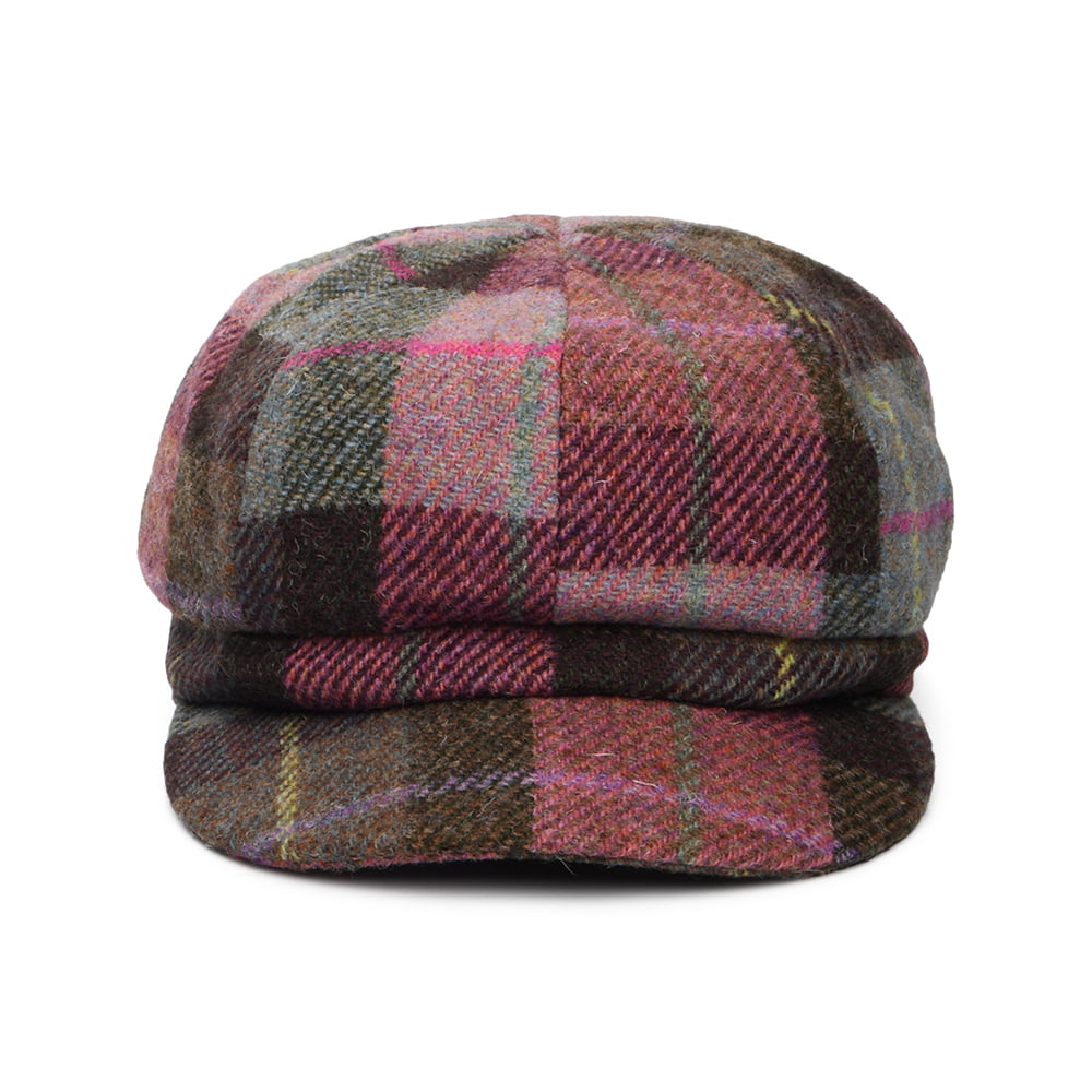 Failsworth Hats HARRIS TWEED Gabby Baker Boy Cap - Pink-Moss