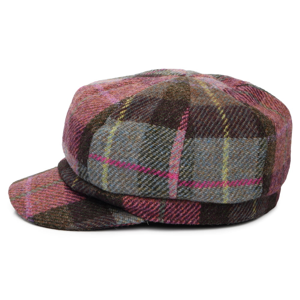 Failsworth Hats HARRIS TWEED Gabby Baker Boy Cap - Pink-Moss