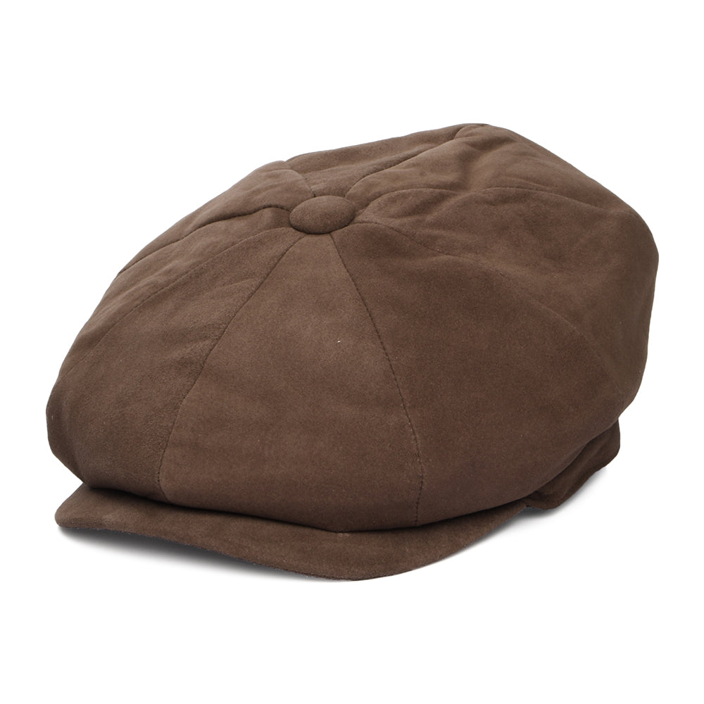 Denton Hats Gatsby Suede Newsboy Cap - Dark Brown