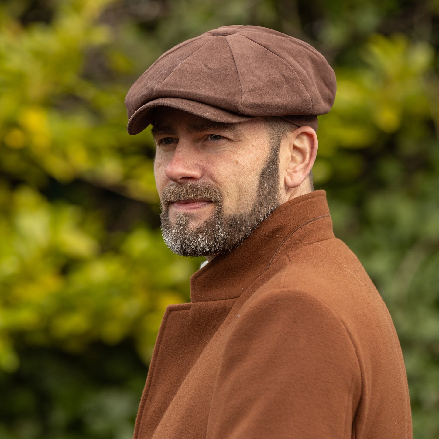 Denton Hats Gatsby Suede Newsboy Cap - Dark Brown