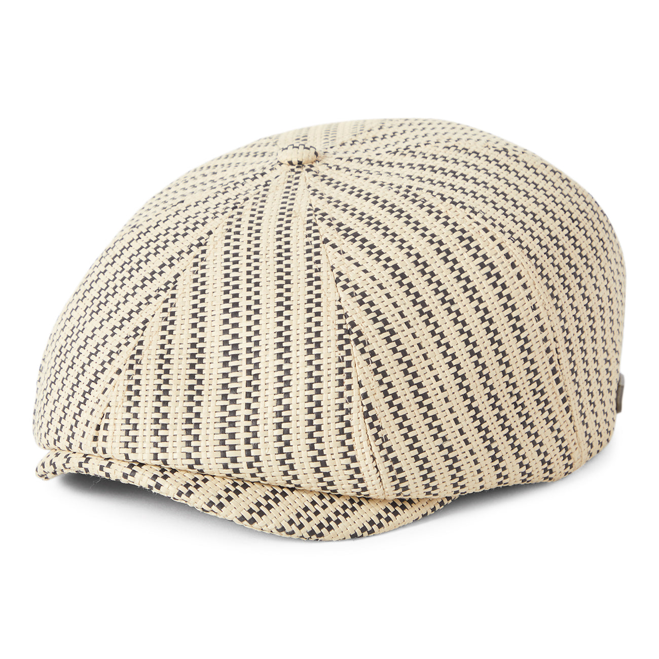 Brixton Hats Brood Lightweight Straw Newsboy Cap - Natural-Black