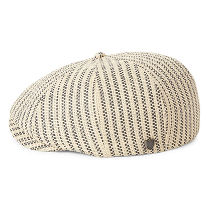 Brixton Hats Brood Lightweight Straw Newsboy Cap - Natural-Black