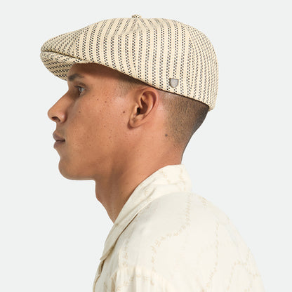 Brixton Hats Brood Lightweight Straw Newsboy Cap - Natural-Black