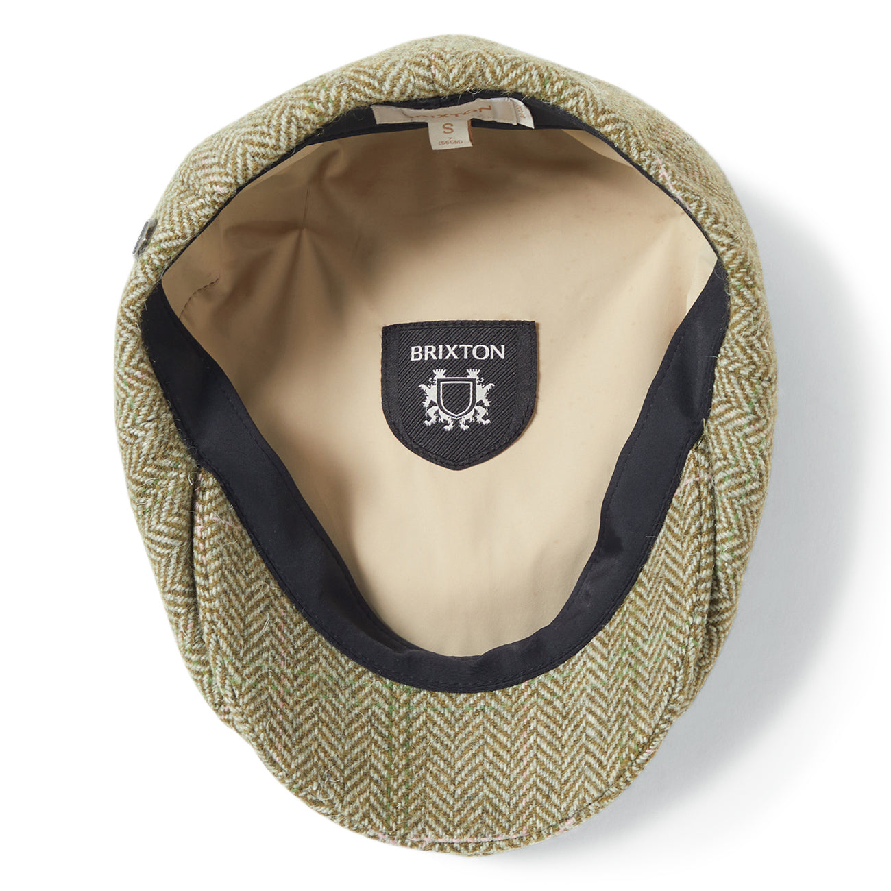 Brixton Hats Brood Herringbone Lightweight Newsboy Cap - Green-Sand-Pink