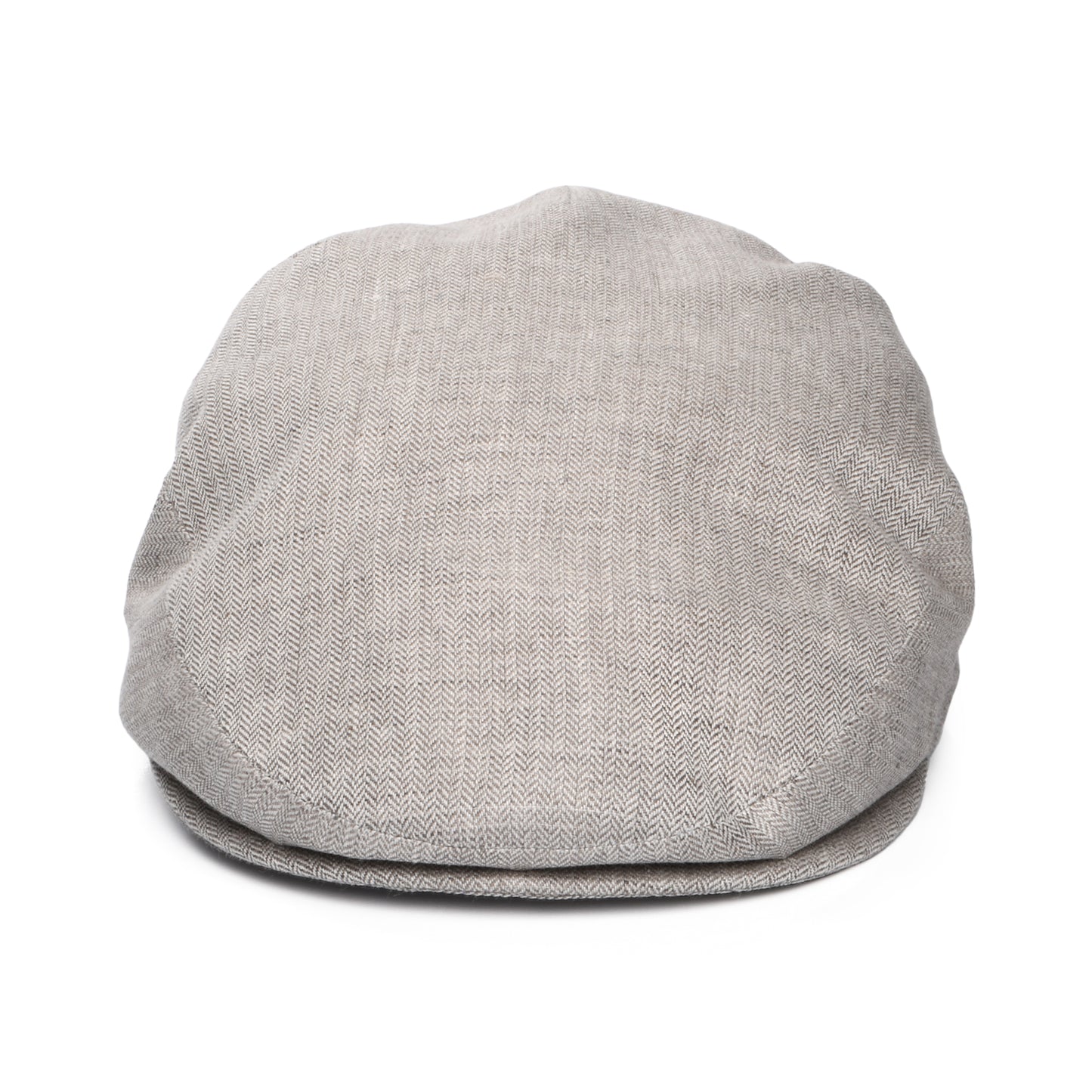 City Sport Micro-Herringbone Linen Flat Cap - Light Grey