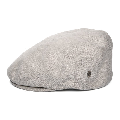 City Sport Micro-Herringbone Linen Flat Cap - Light Grey