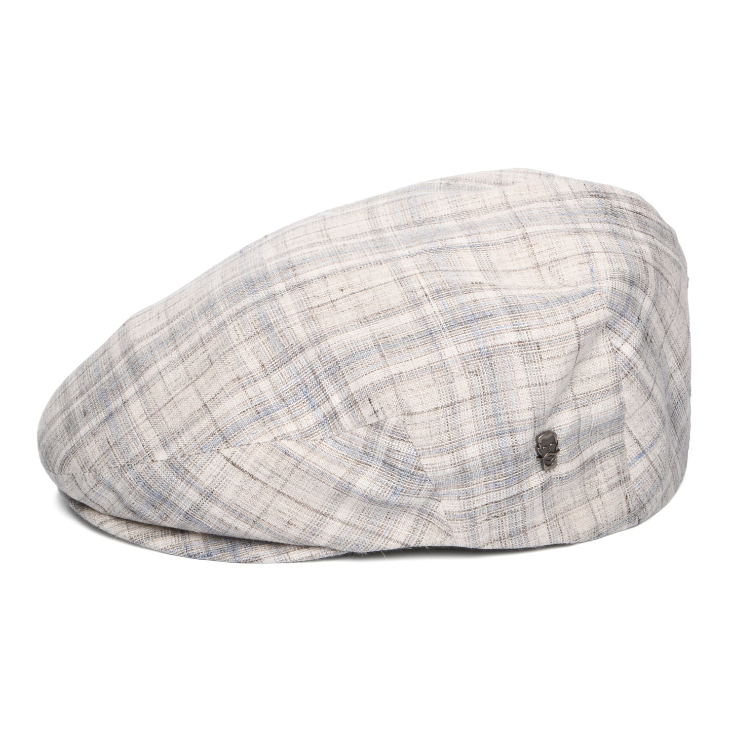 City Sport Eton Linen Flat Cap - Stone-Light Blue