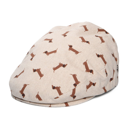 City Sport Dachshund Cotton Flat Cap - Beige