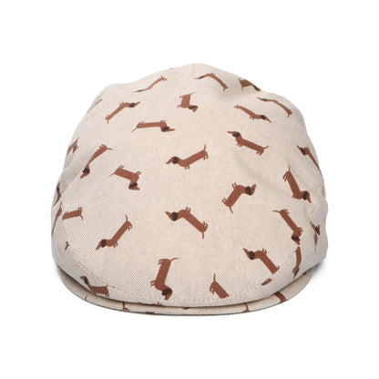 City Sport Dachshund Cotton Flat Cap - Beige