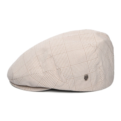 City Sport Check Lightweight Flat Cap - Tan