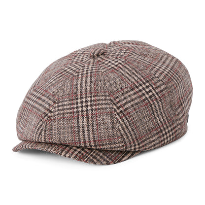 Brixton Hats Brood Plaid Newsboy Cap - Brown-Tan-Red