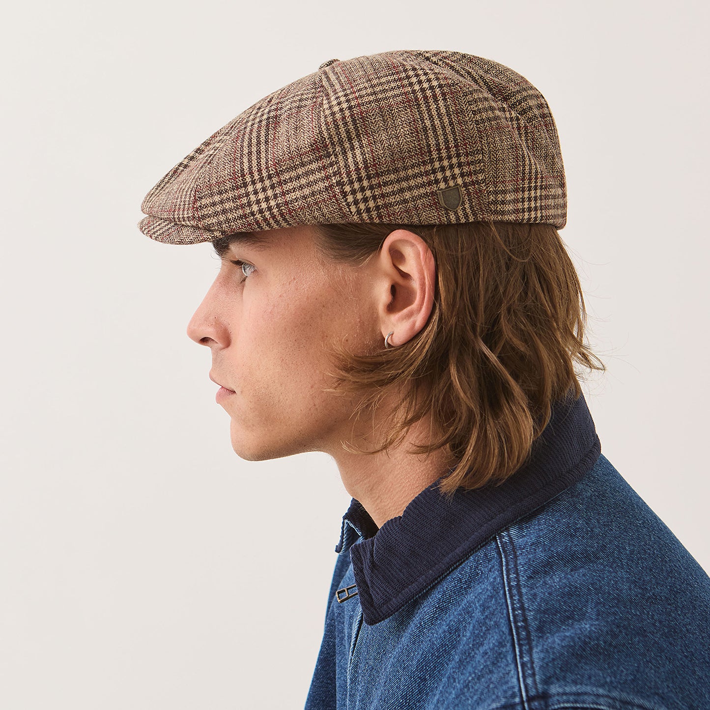 Brixton Hats Brood Plaid Newsboy Cap - Brown-Tan-Red