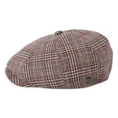 Brixton Hats Brood Plaid Newsboy Cap - Brown-Tan-Red