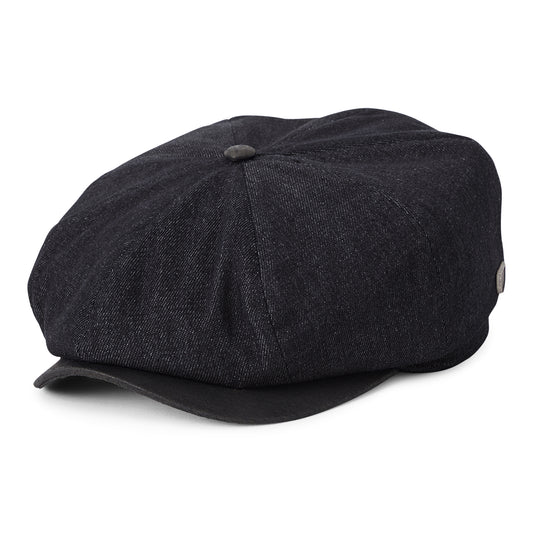 Brixton Hats Brood Flannel Baggy Newsboy Cap - Black Denim-Black