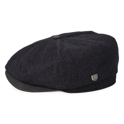 Brixton Hats Brood Flannel Baggy Newsboy Cap - Black Denim-Black