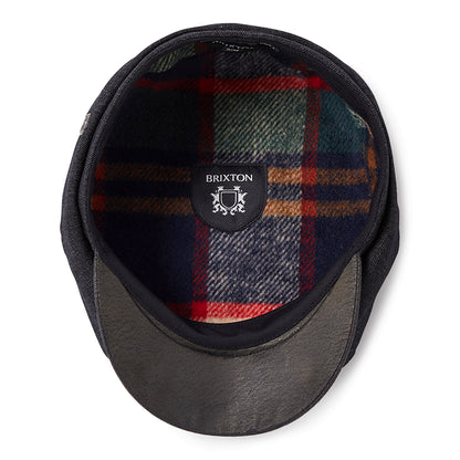 Brixton Hats Brood Flannel Baggy Newsboy Cap - Black Denim-Black