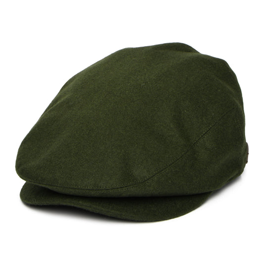 Barbour Hats Redshore Melton Wool Blend Flat Cap - Forest