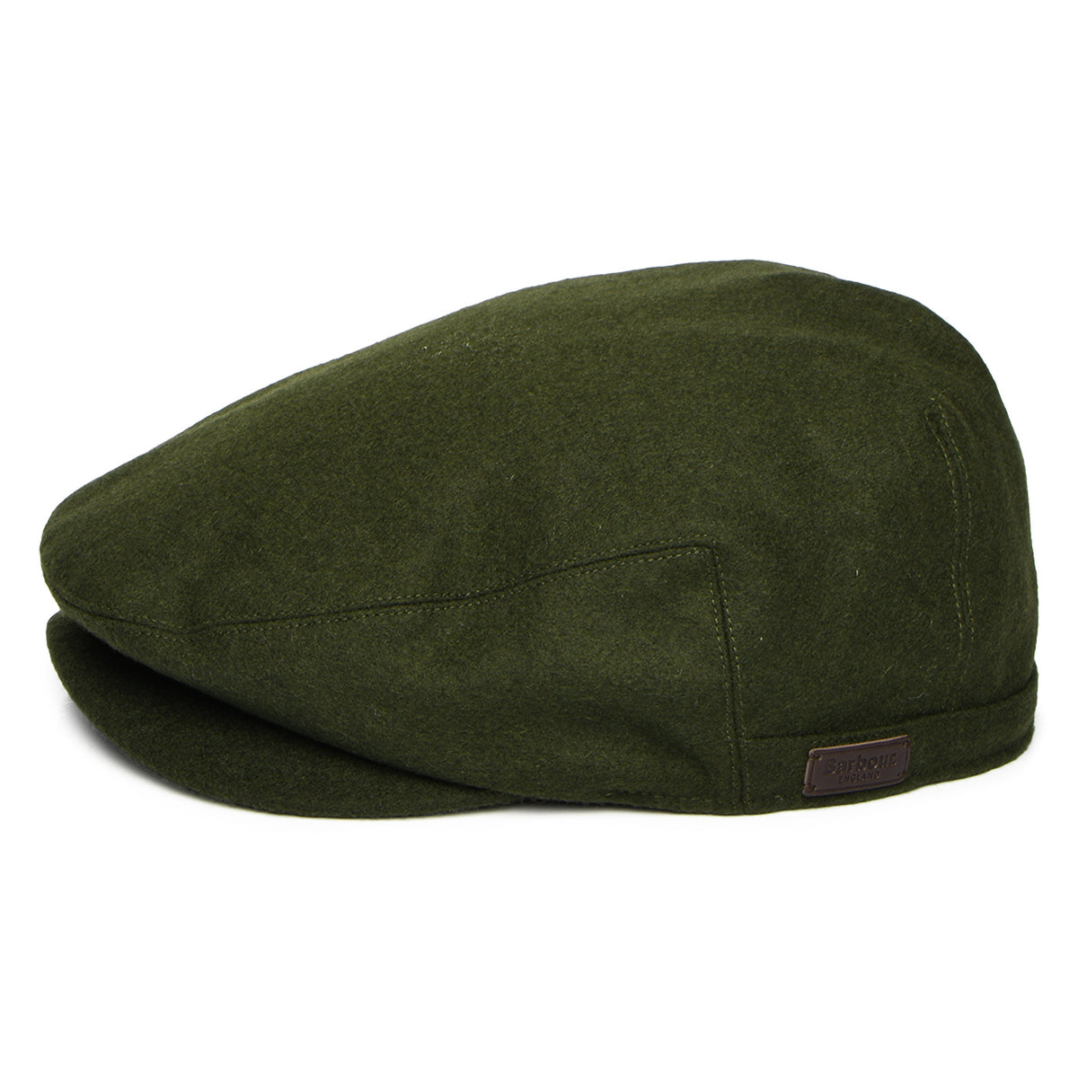 Barbour Hats Redshore Melton Wool Blend Flat Cap - Forest