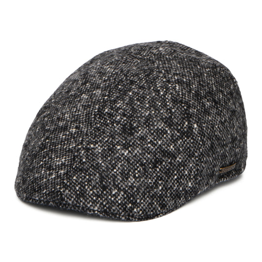 Stetson Hats Donegal Tweed Duckbill Flat Cap - Charcoal