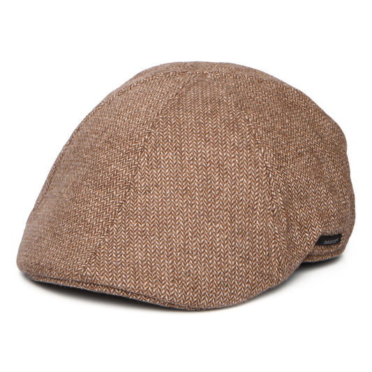 Barts Hats Mr. Mitchell Micro-Herringbone Duckbill Flat Cap - Light Brown