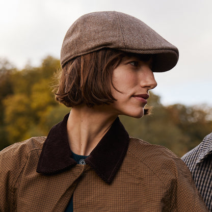Barts Hats Mr. Mitchell Micro-Herringbone Duckbill Flat Cap - Light Brown