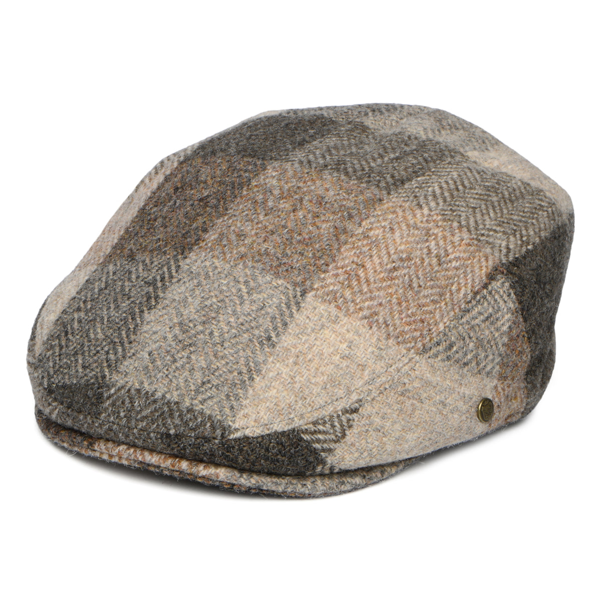 Failsworth Hats HARRIS TWEED Patch Stornoway Flat Cap - Brown