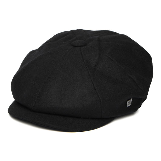 Failsworth Hats Gino Italian Melton Newsboy Cap - Black