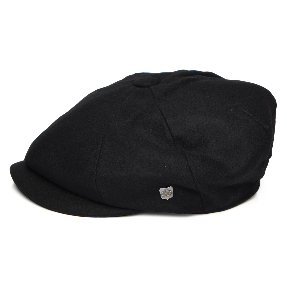 Failsworth Hats Gino Italian Melton Newsboy Cap - Black