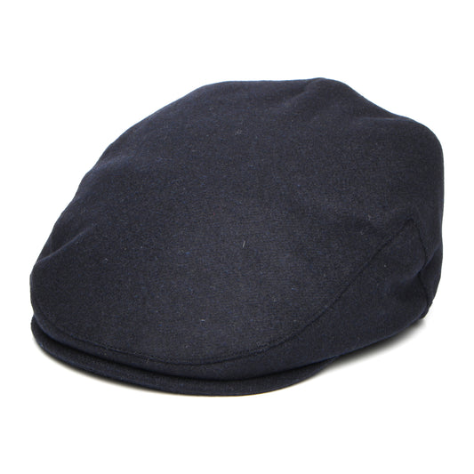 Failsworth Hats Aldo Italian Melton Flat Cap - Navy Blue