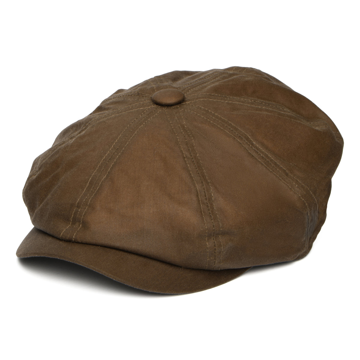 Failsworth Hats Alfie British Waxed Cotton Newsboy Cap - Coffee