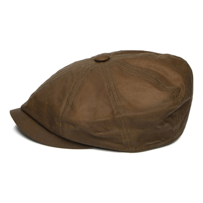 Failsworth Hats Alfie British Waxed Cotton Newsboy Cap - Coffee
