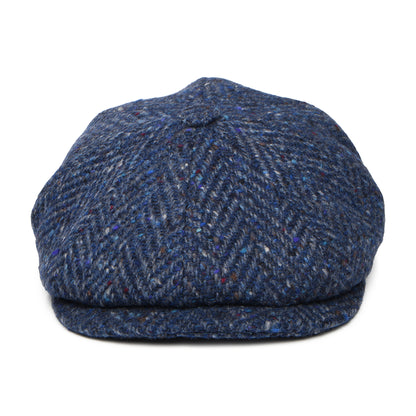 City Sport Donegal Tweed Herringbone Deep Fit Newsboy Cap - Blue