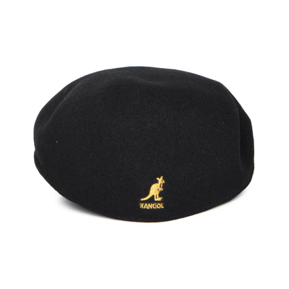 Kangol 504 Wool Flat Cap - Black-Gold