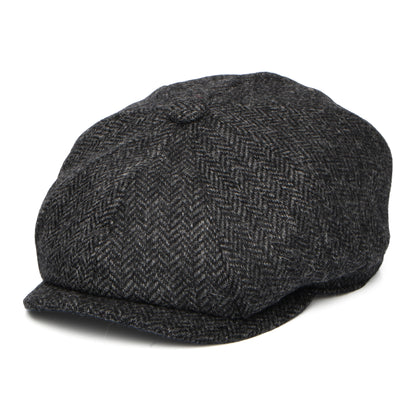 Christys Hats Brooklyn Herringbone British Wool Newsboy Cap - Charcoal