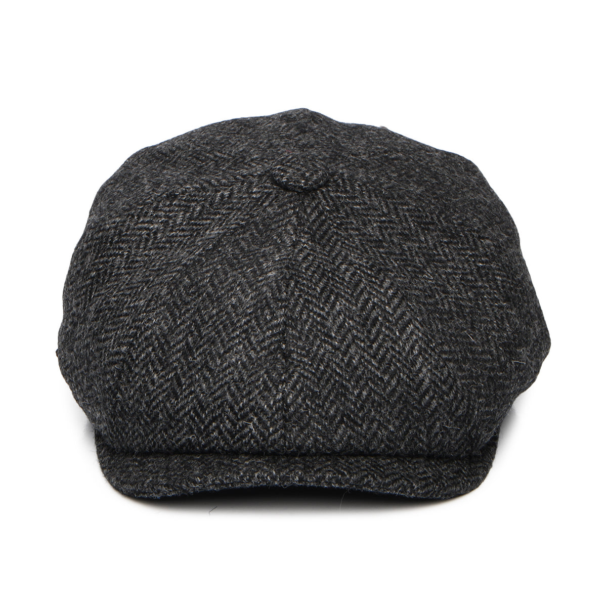 Christys Hats Brooklyn Herringbone British Wool Newsboy Cap - Charcoal