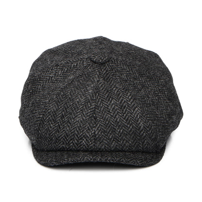 Christys Hats Brooklyn Herringbone British Wool Newsboy Cap - Charcoal