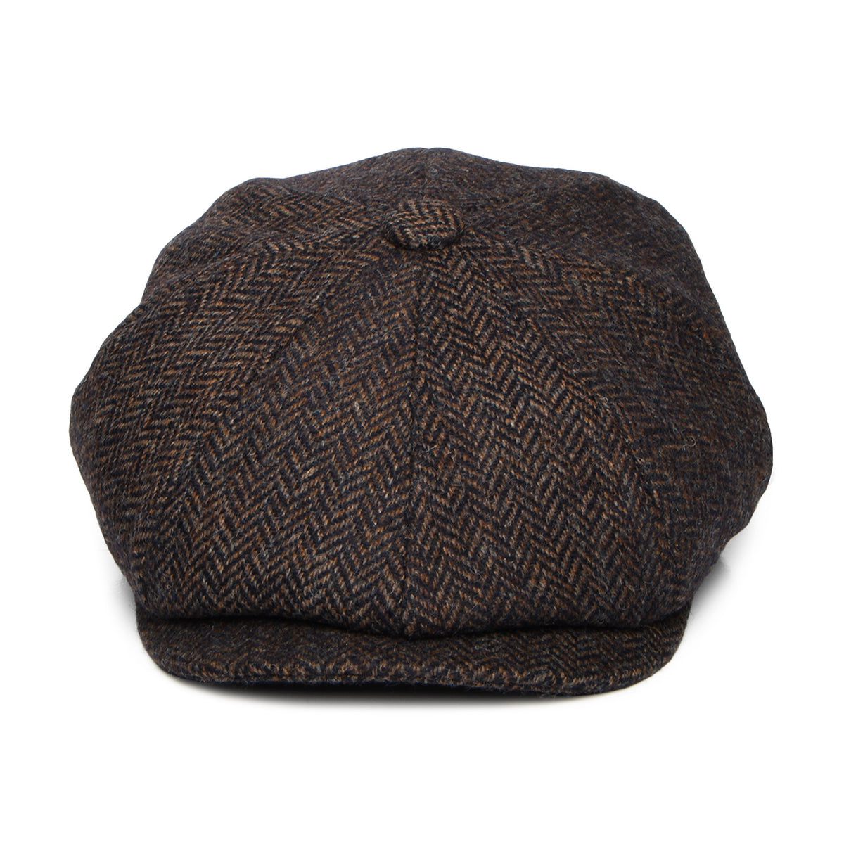 Christys Hats Brooklyn Herringbone British Wool Newsboy Cap - Brown