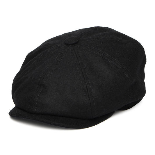 Christys Hats Brooklyn Loden Wool Newsboy Cap - Black